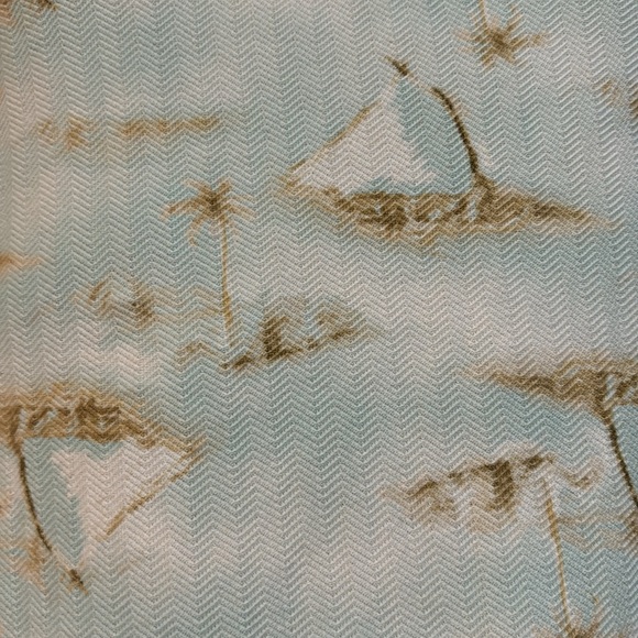 David cremeux size medium 100% cotton light blue white brown 2 button polo - Picture 3 of 5